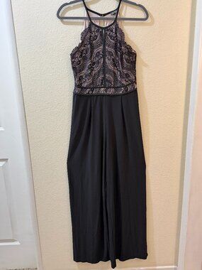 Black Lace Bodice Jumpsuit Size M